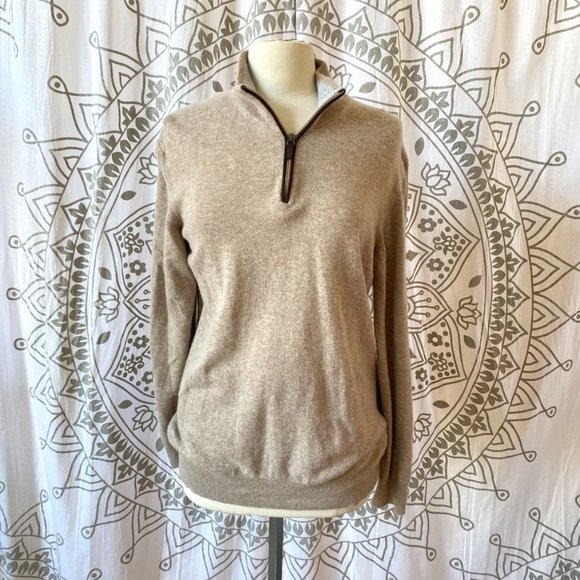 Filippo Riberti marina wool cashmere blend quarter zip sweater - Large - Picture 1 of 6